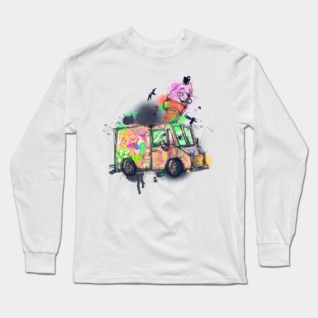 Ice Cream Truck Long Sleeve T-Shirt by LVBart